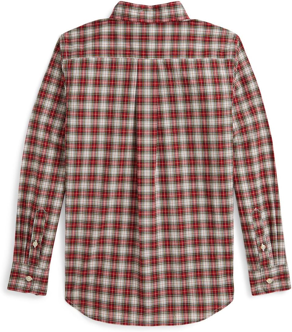 Рубашка из хлопкового поплина в клетку Polo Ralph Lauren Kids, Cream Red Multi — фото 2
