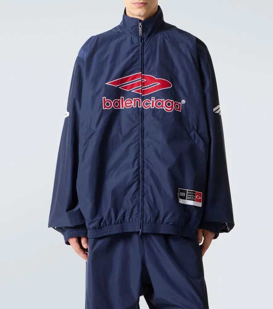 Спортивная куртка 3B Sports Icon из хлопковой смеси Balenciaga, синий — фото 3