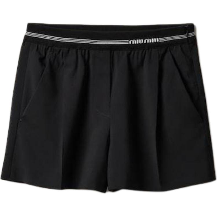 

Шорты с эластичным поясом MIU MIU, черный