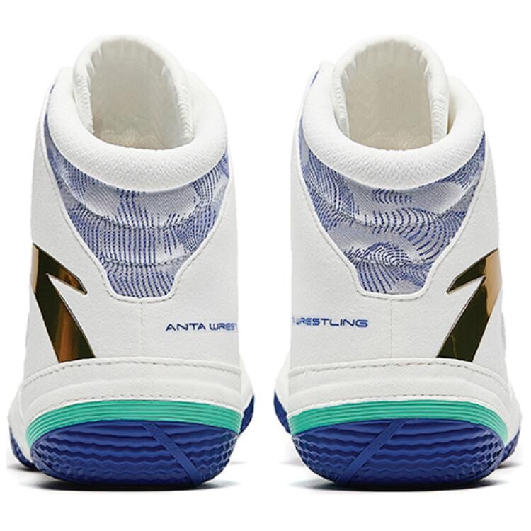 Кроссовки ANTA Training Shoes Men High-top Paper White/Sky Blue/Stone Blue/Metal Gold, золотой — фото 4