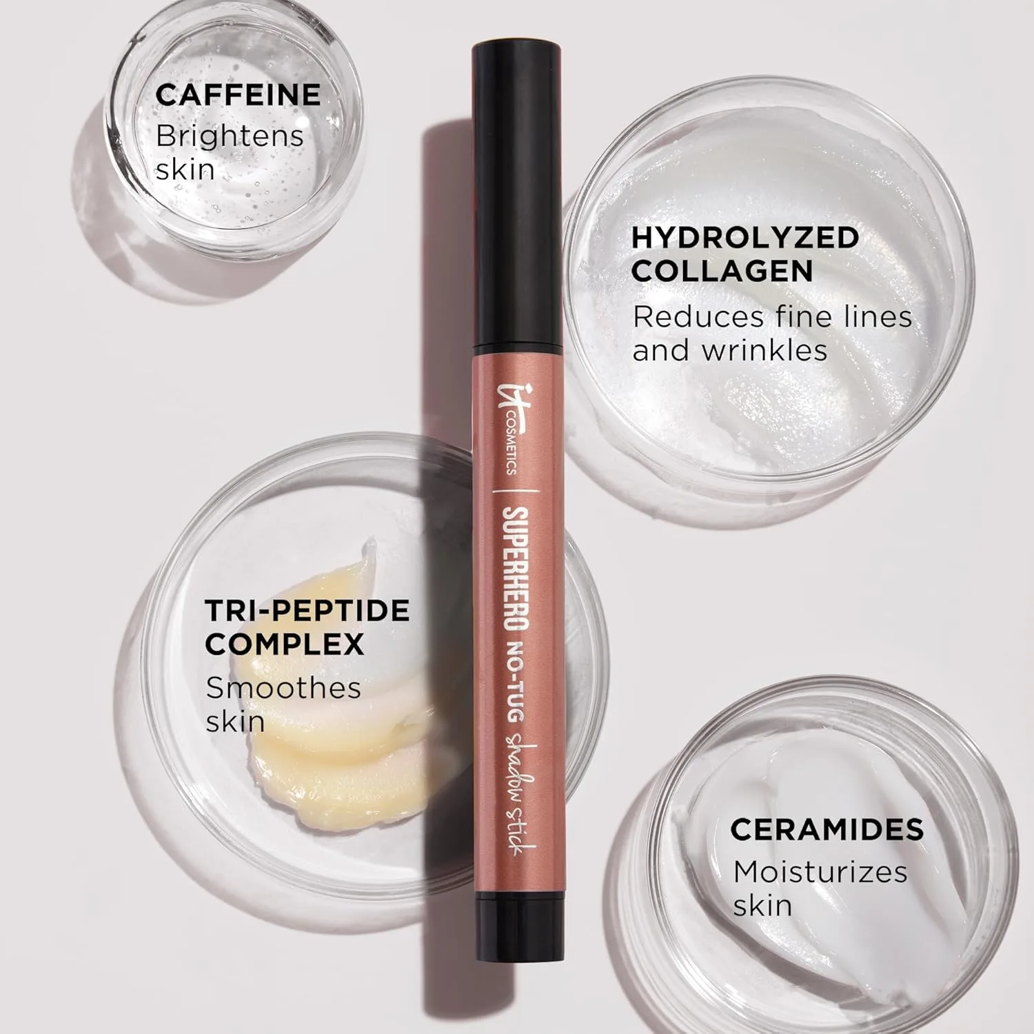 Водостойкие тени-карандаш IT Cosmetics Superhero No-Tug - стойкие, легко растушевываемые кремовые тени со встроенной базой под тени. Подходят для чувствительной кожи вокруг глаз. 0,05 унции., Super Slate (pearl taupe) — фото 4