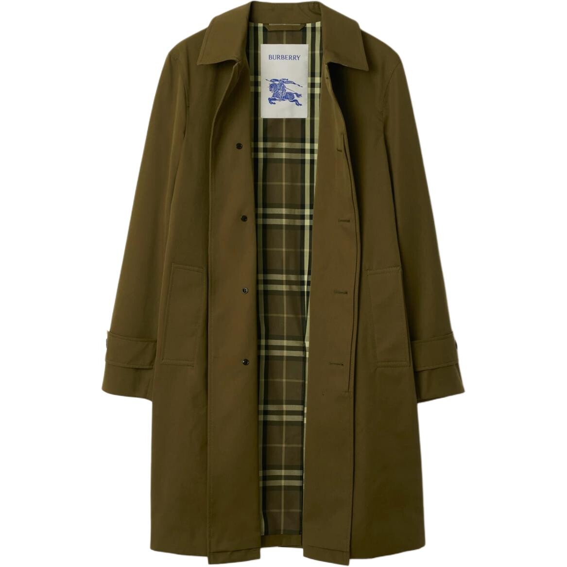 Пальто мужское Burberry оливково-зеленое — фото 2