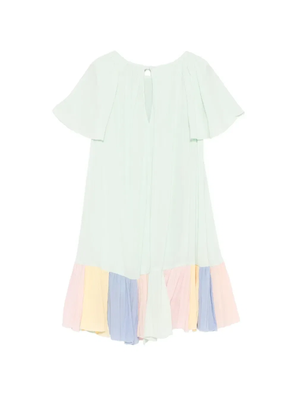 Платье в стиле колор-блок с оборками Stella McCartney Kids, зеленый — фото 2
