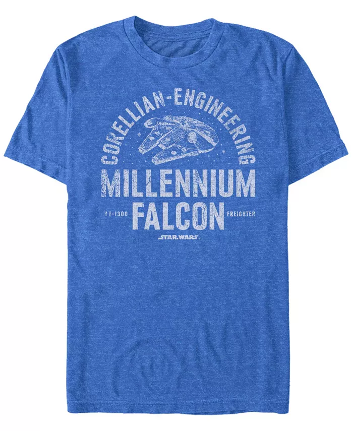 

Мужская футболка с коротким рукавом Star Wars Millennium Falcon Corellian Engineering Freighter Fifth Sun, синий