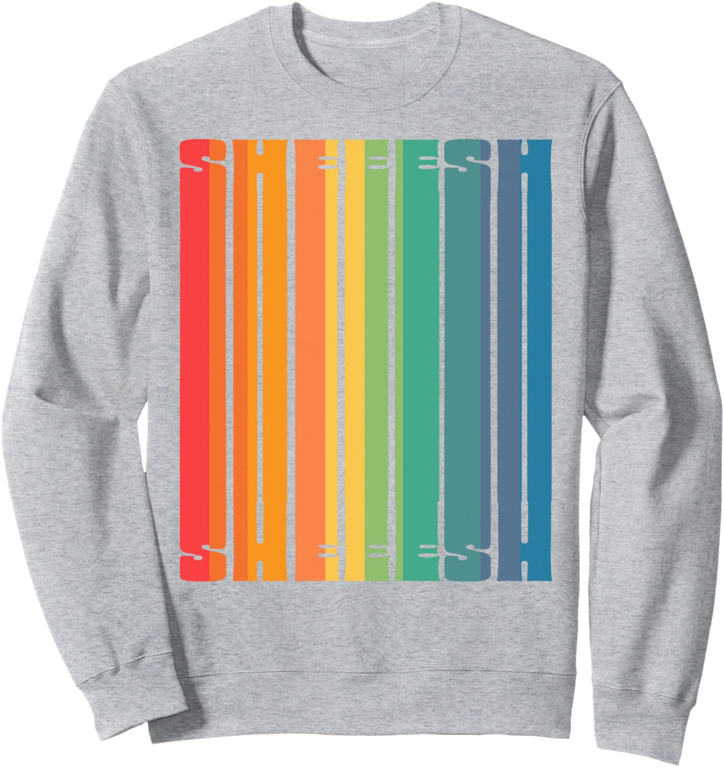 

Забавная подростковая толстовка с восклицательным знаком и радужными принтами в стиле 80-х The Robot Ranger - Fun Apparel & Gifts, серый