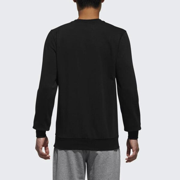 Толстовка adidas neo M Fav Swt 1 Sports Running Printing Stripe Round Neck Pullover Black, черный — фото 4