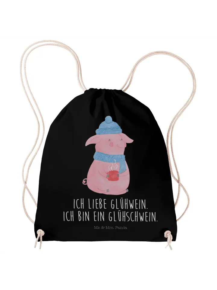 

Спортивная сумка Mr & Mrs Panda Sportbeutel Schwein Glühwein, черный