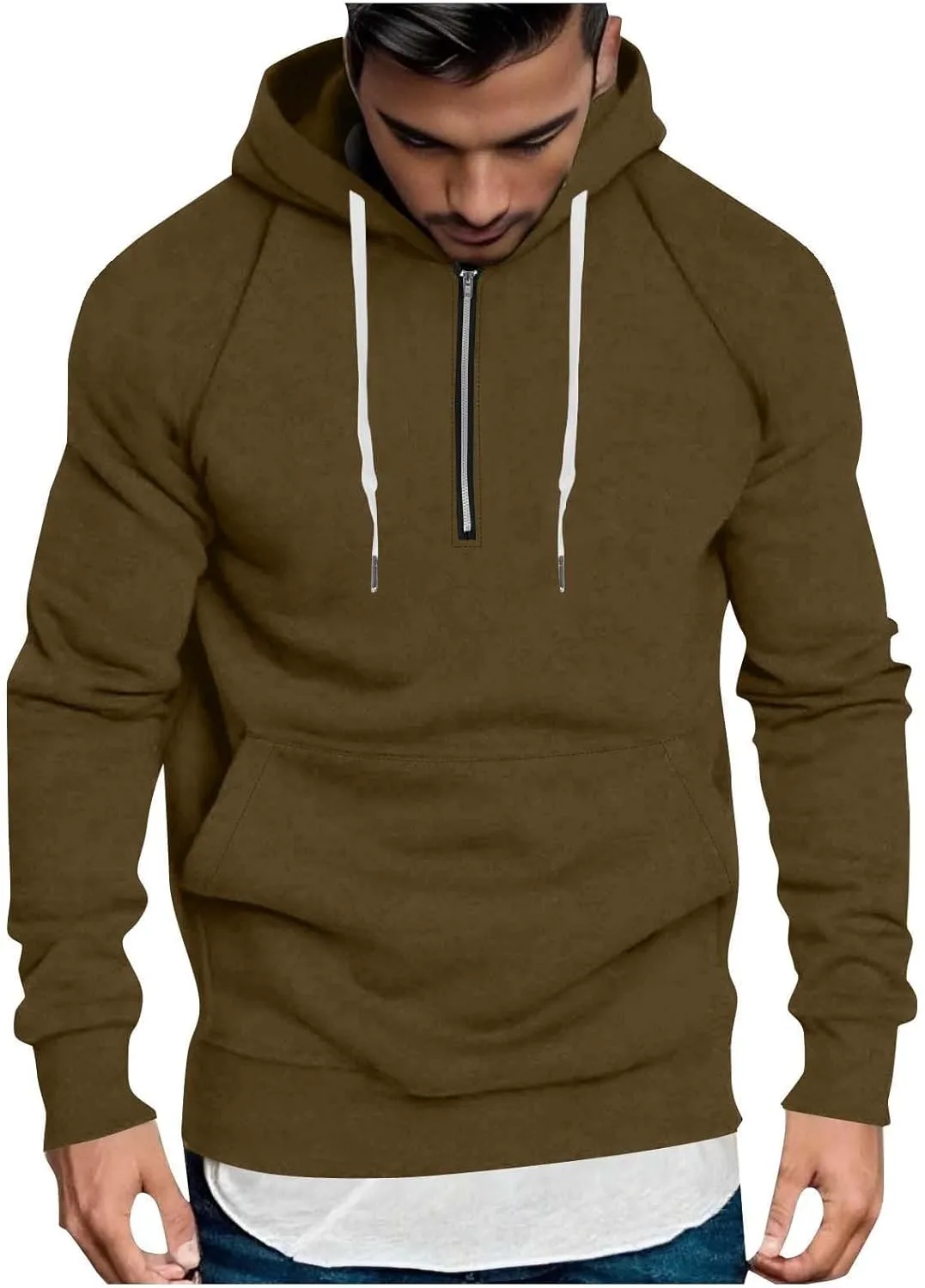 

Толстовка с капюшоном Quarter Zip для мужчин, Vintage, Casual