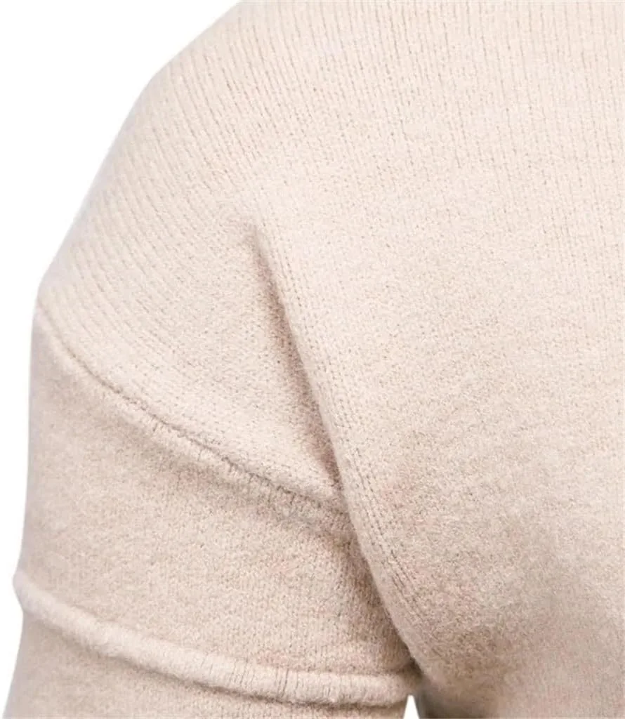 Мужской зимний свитер с высоким воротником утепленный slim pullover knit — фото 2