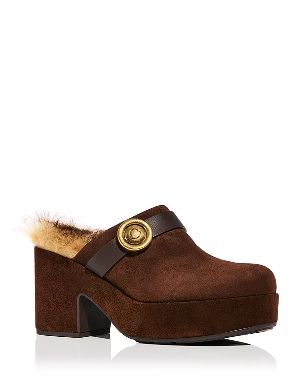 Женские сабо на платформе Amalia Moncler, коричневый