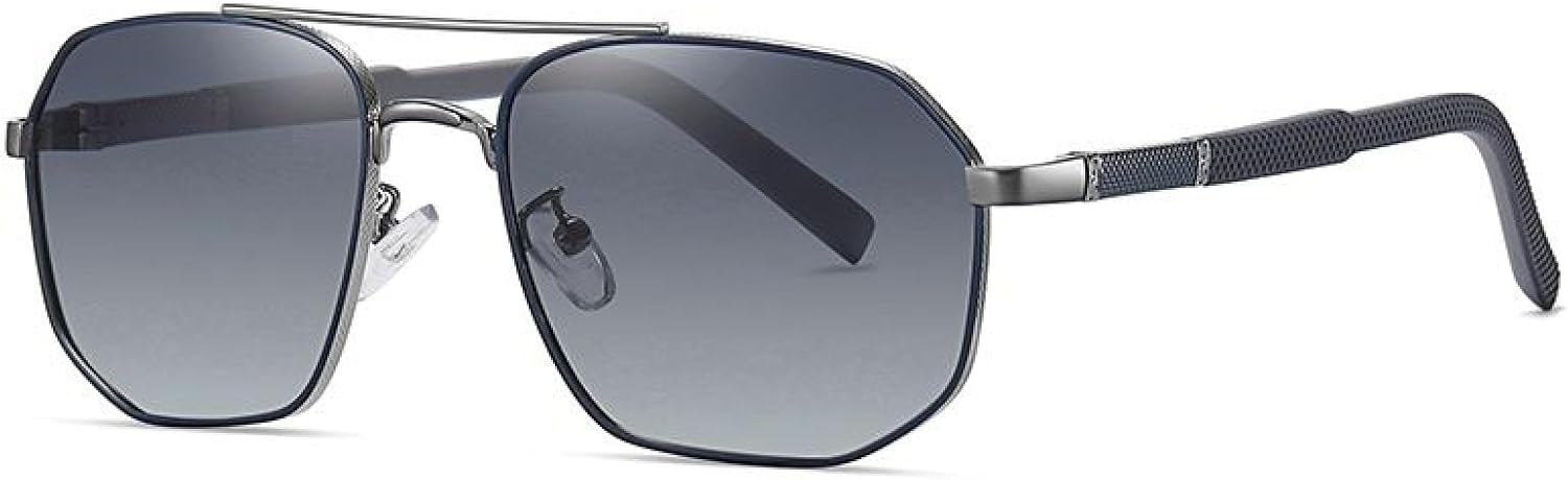 

Металлические солнцезащитные очки для женщин и мужчин с защитой от УФ-излучения UV400, многоугольная оправа, для вождения, рыбалки и путешествий TVTBBVV, Gun Blue Gray