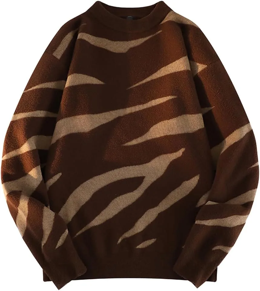 

Мужской свитер с круглым вырезом и полосками, классический крой, с длинными рукавами PRTM EGO