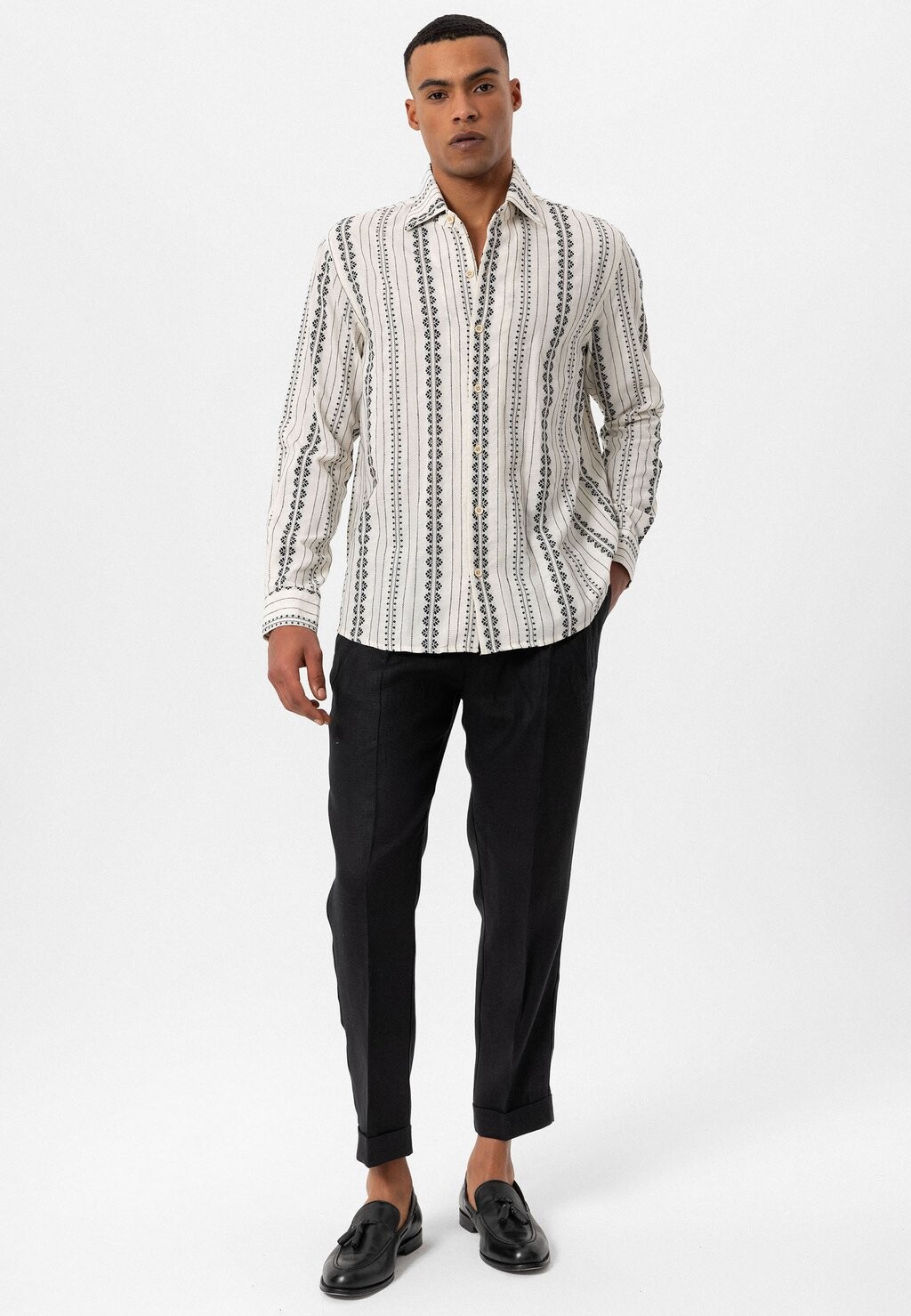 

Рубашка Battista Ethnic Pattern Regular Fit Antioch, черная