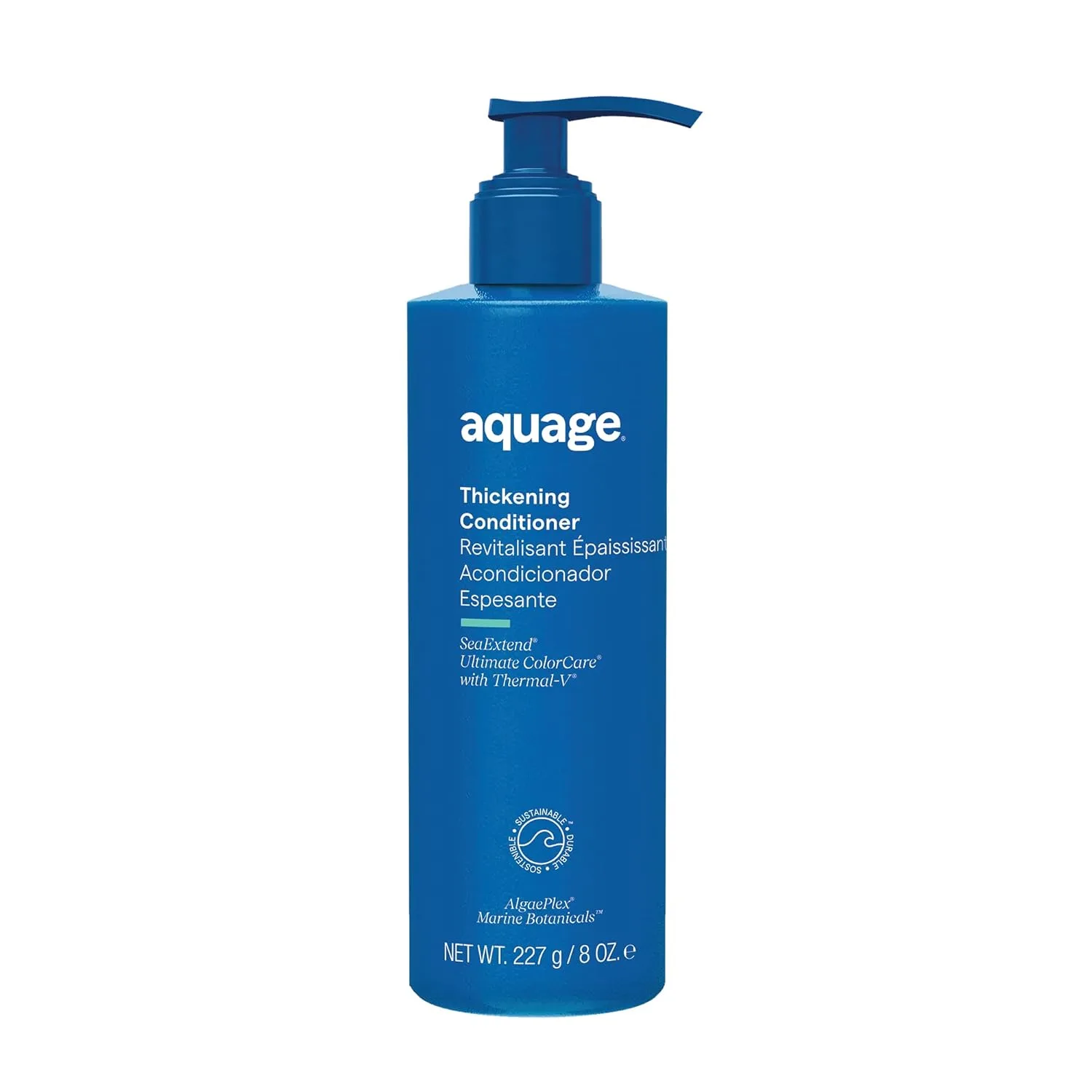 Кондиционер для утолщения волос Aquage SeaExtend, технология Thermal-V, защищает от воздействия тепла, придает объем, блеск и густоту без эффекта пушистости, 227 мл