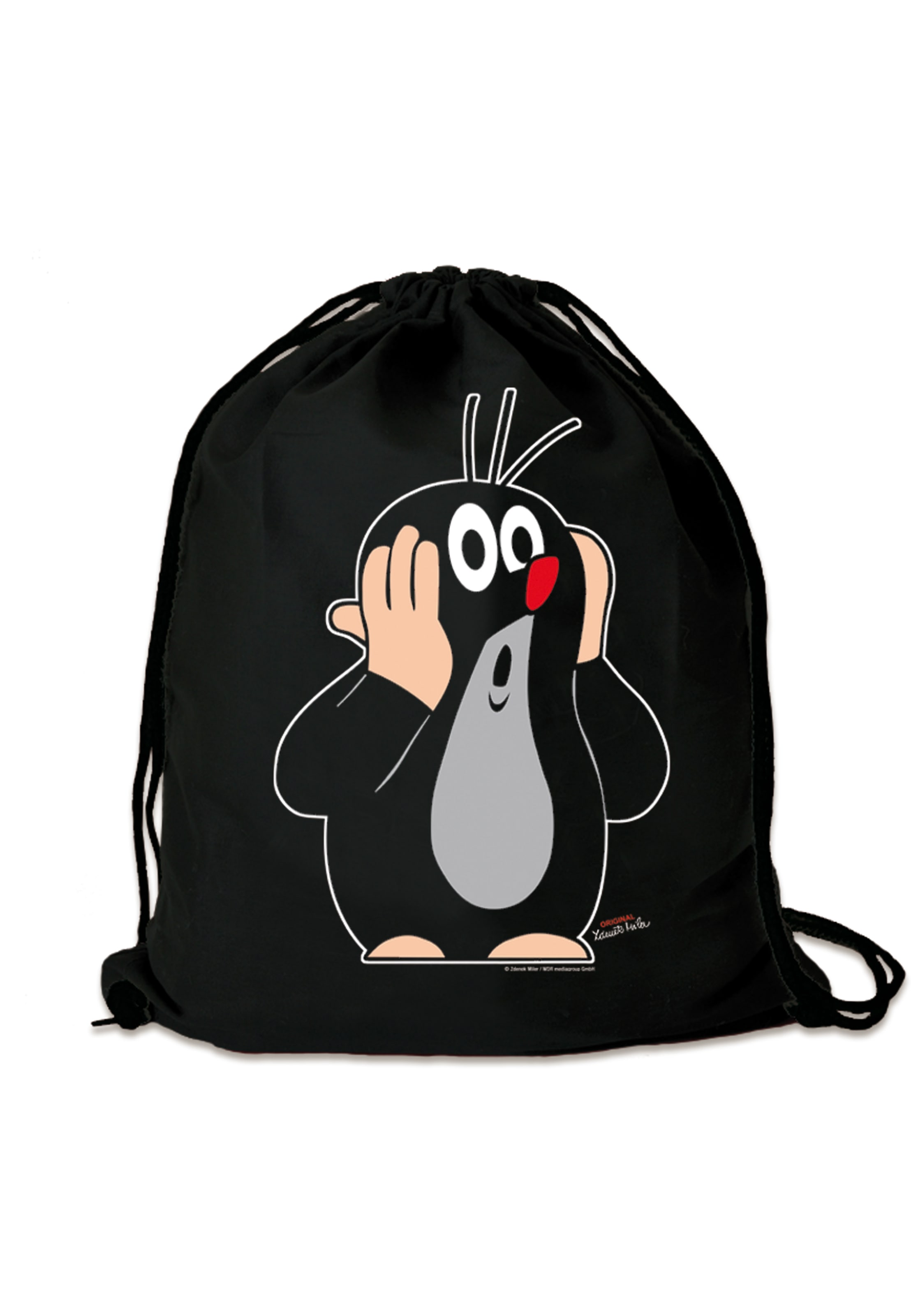 

LOGOSHIRT Спортивная сумка для зала 'Der kleine Maulwurf - Oh!' в черном цвете