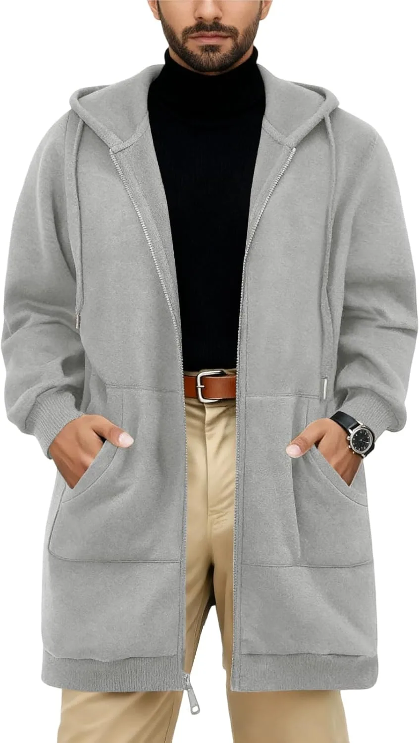 

Длинный худи с молнией мужской big and tall с флисовой подкладкой ZsaeSM