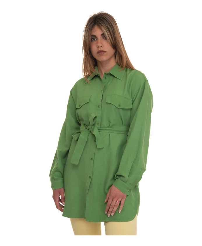 

Длинная блузка с застежкой на пуговицы. Pennyblack, зеленый