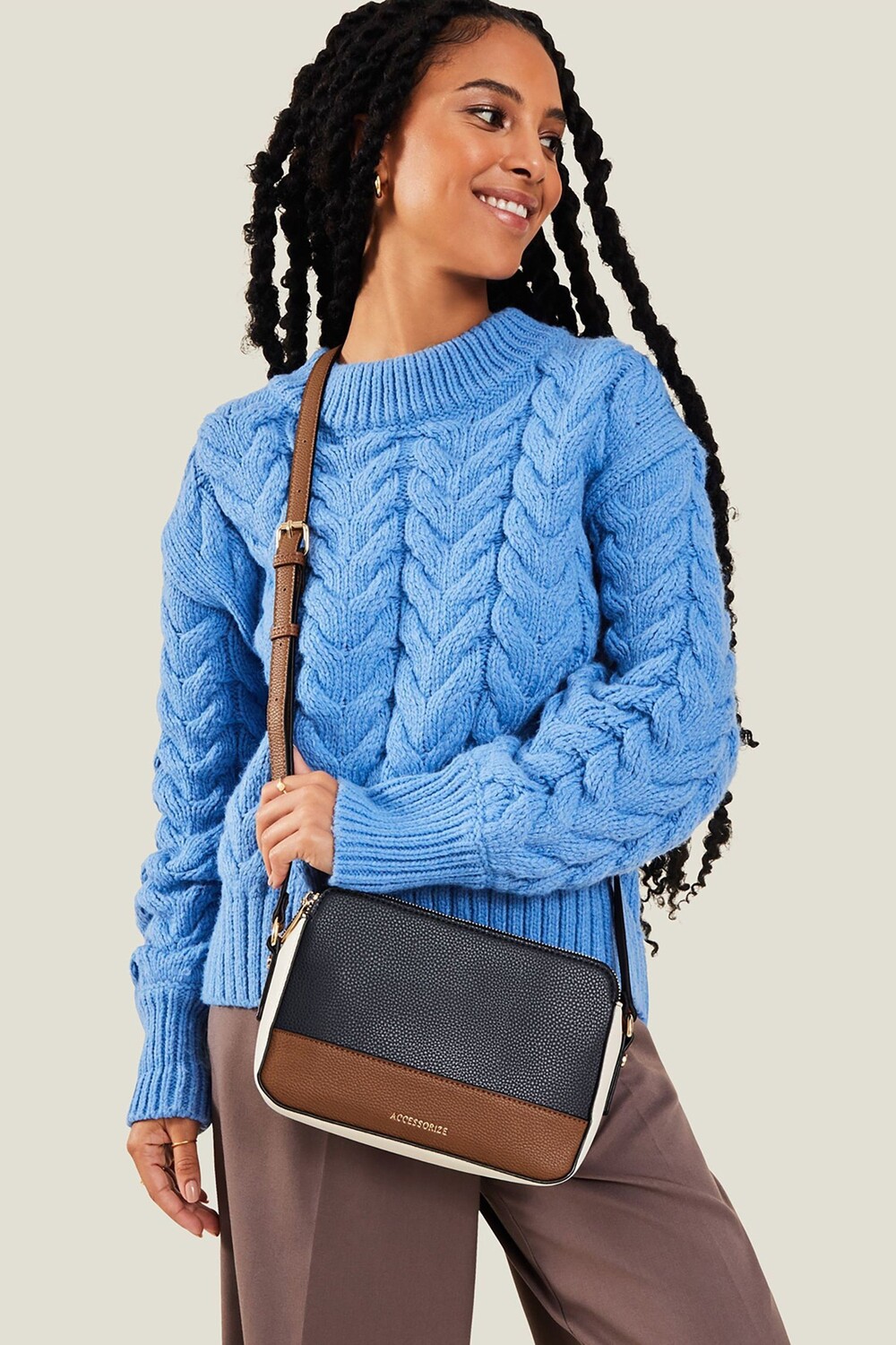

Классическая сумка через плечо из замши Accessorize, синий