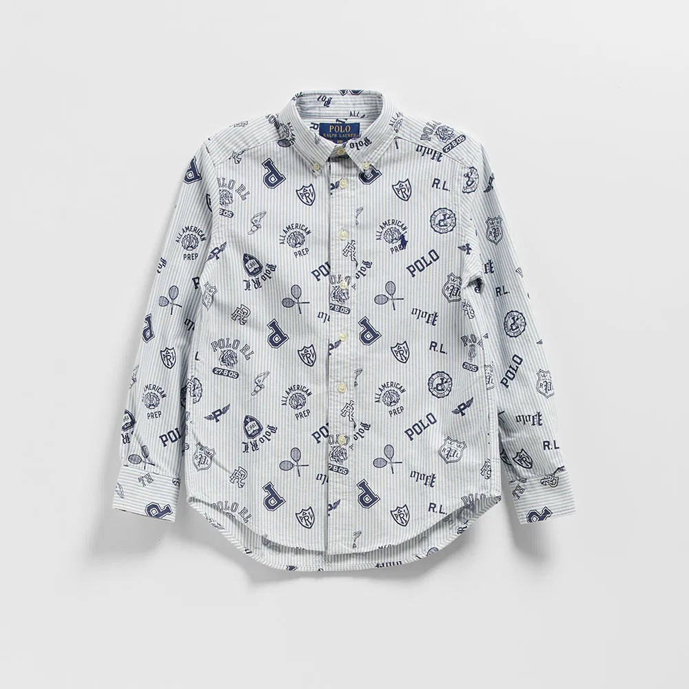 Детская рубашка из хлопкового оксфорда в полоску от Polo Ralph Lauren Children