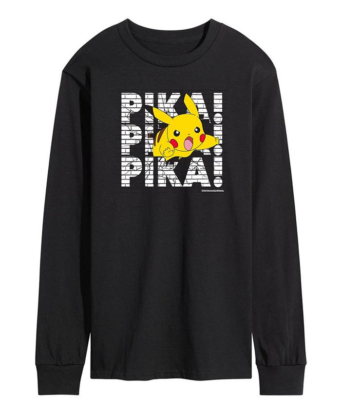 

Мужская футболка с длинным рукавом Pokemon Pika Pika Pika AIRWAVES, черный