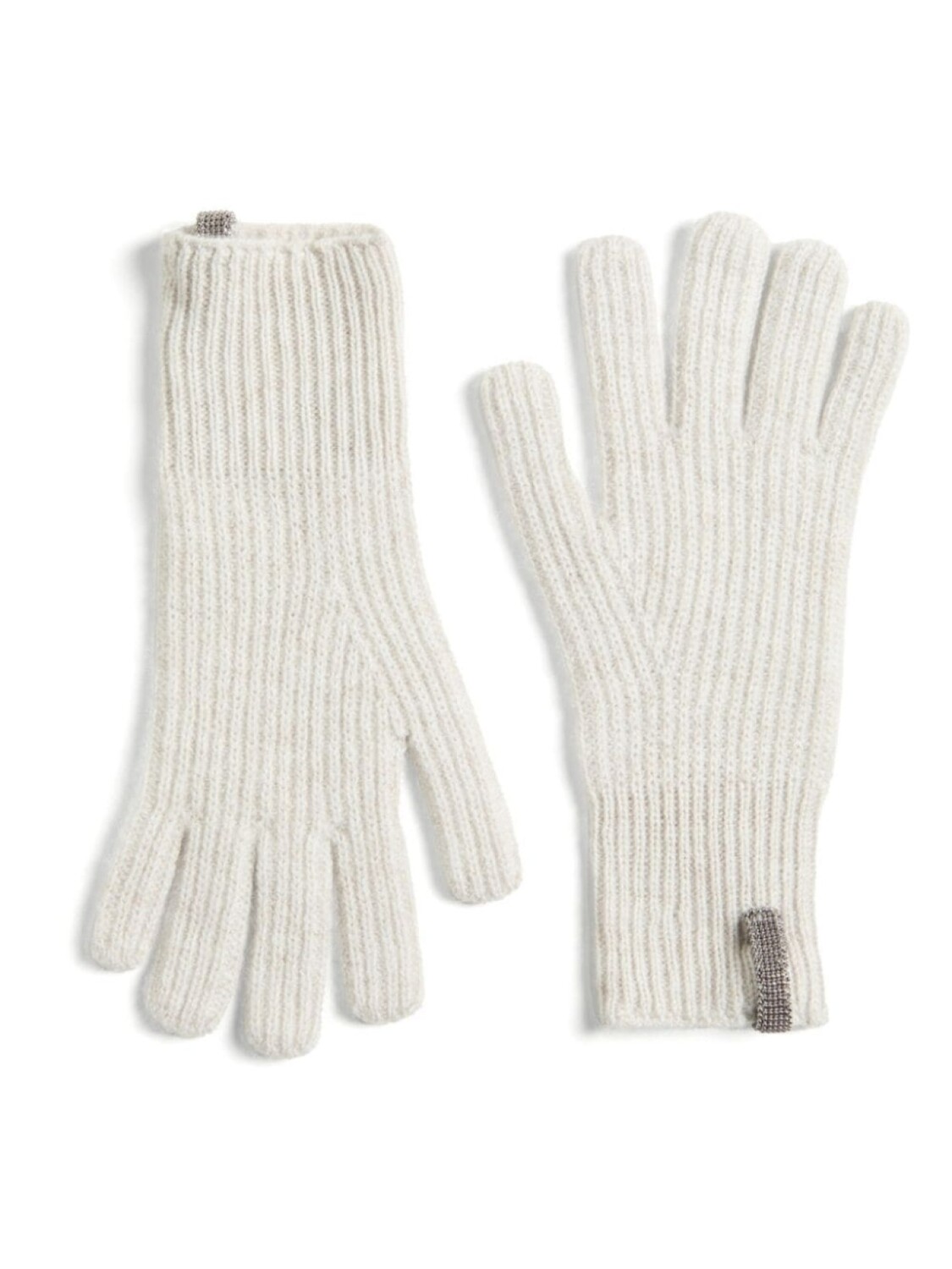 

Brunello Cucinelli Kids кашемировые перчатки с декором Monili, нейтральный цвет