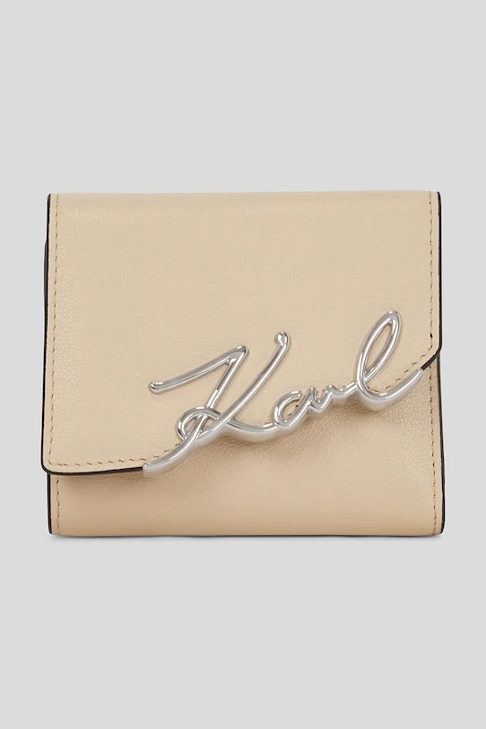 

Кожаный кошелек K.SIGNATURE Karl Lagerfeld, бежевый