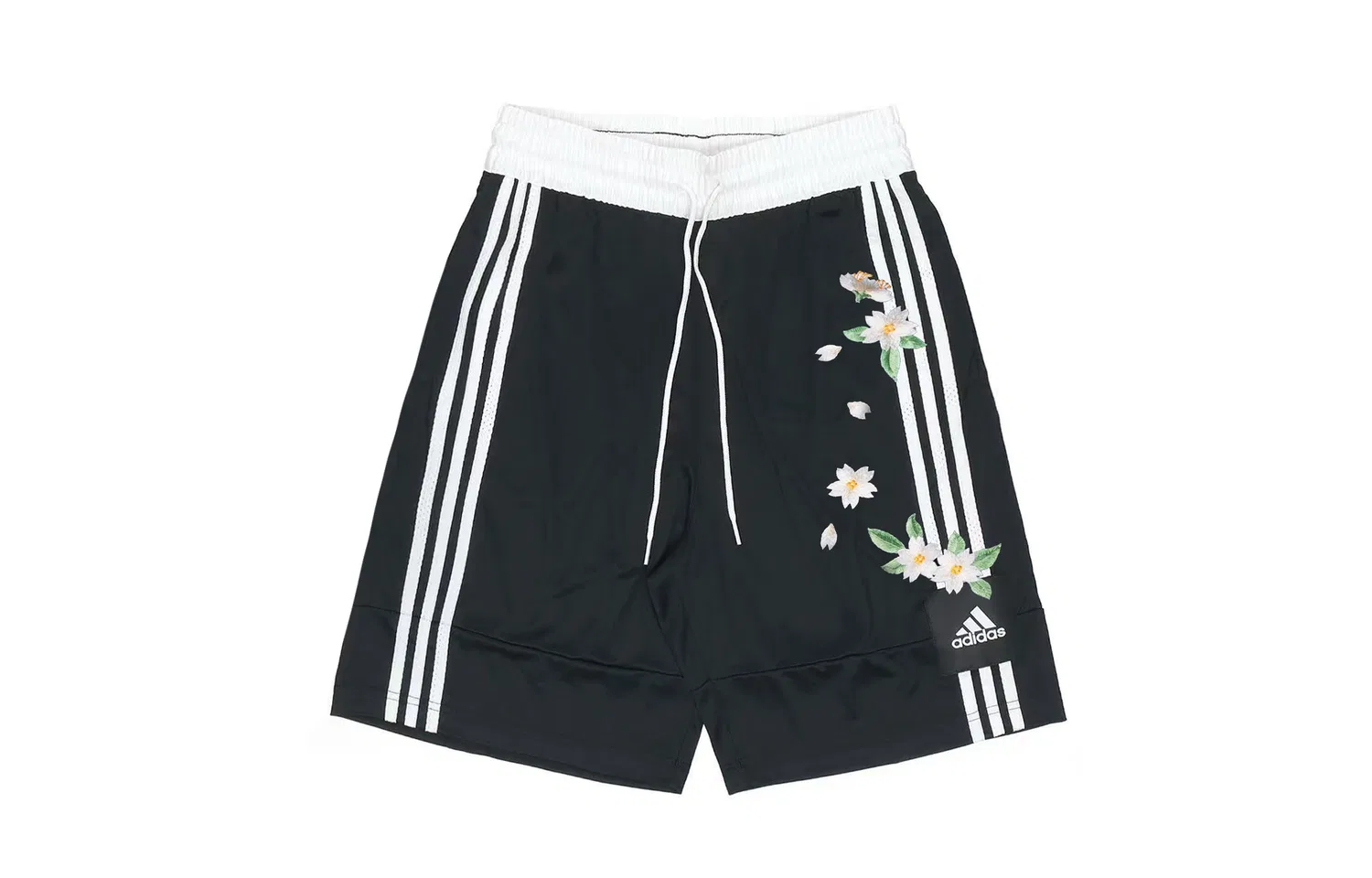 Шорты мужские с вышивкой Adidas черно-белые