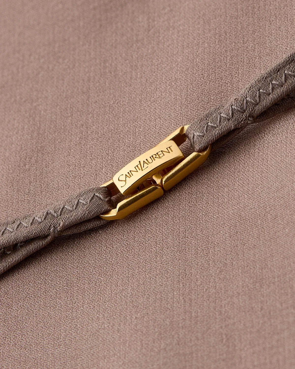 Боди без спинки из эластичного шелкового муслина Saint Laurent, коричневый — фото 4