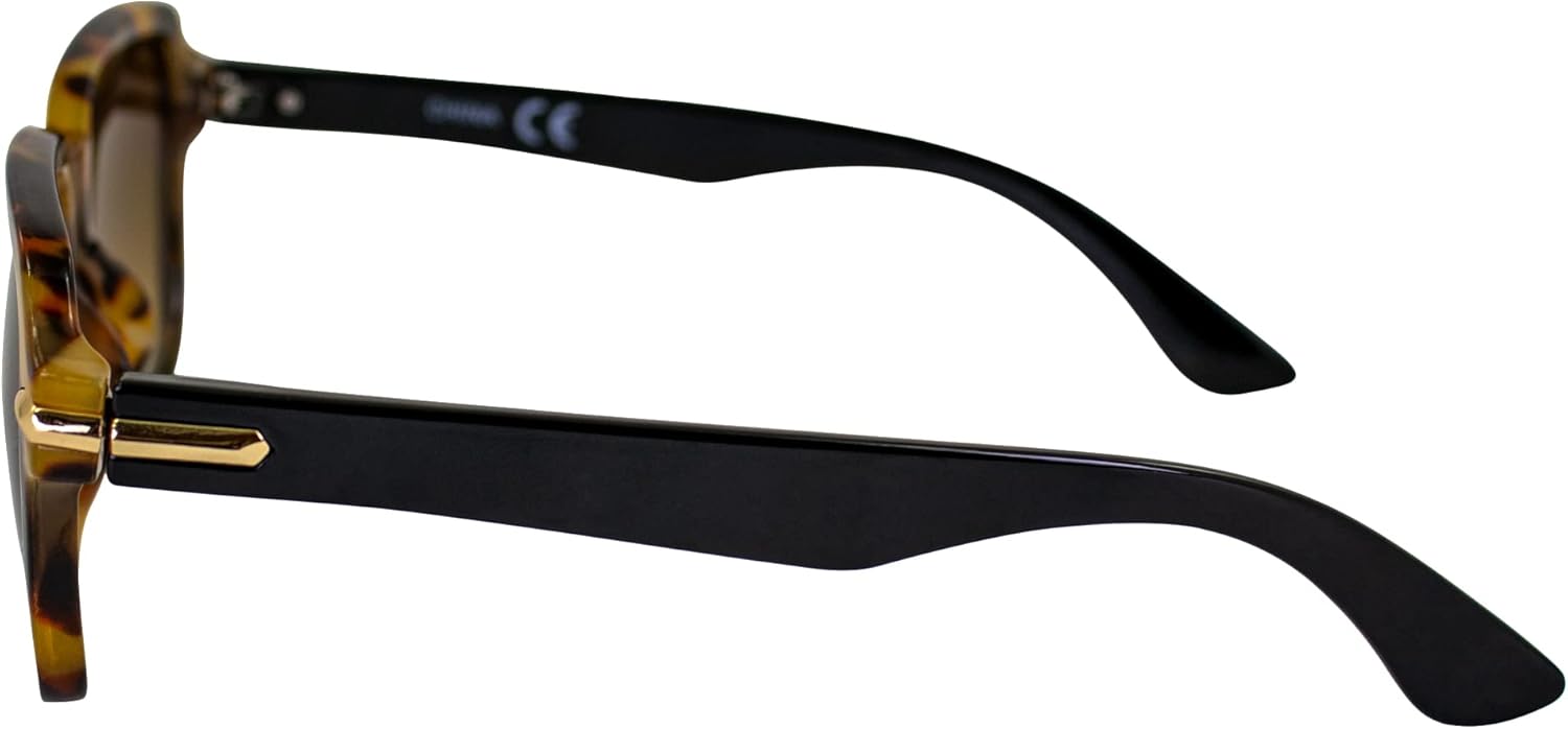 

Солнцезащитные очки AlterImage Sunset Fashion Retro для женщин, черепаховая оправа с золотистыми металлическими акцентами и градиентными коричневыми линзами, Tortoise-brown