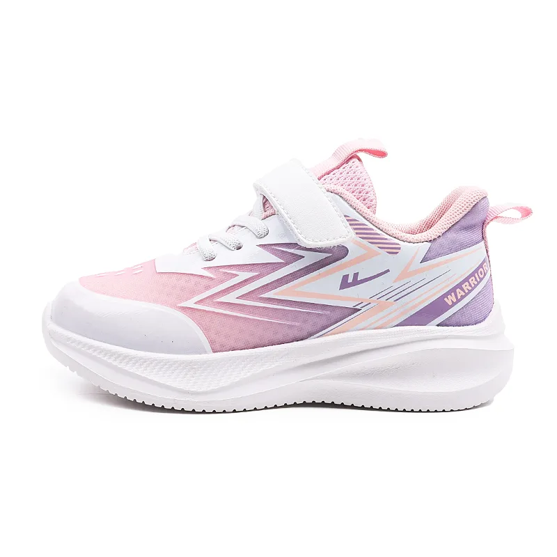 Детские кроссовки для бега low top с устойчивостью к истиранию WARRIOR, белый фиолетовый розовый