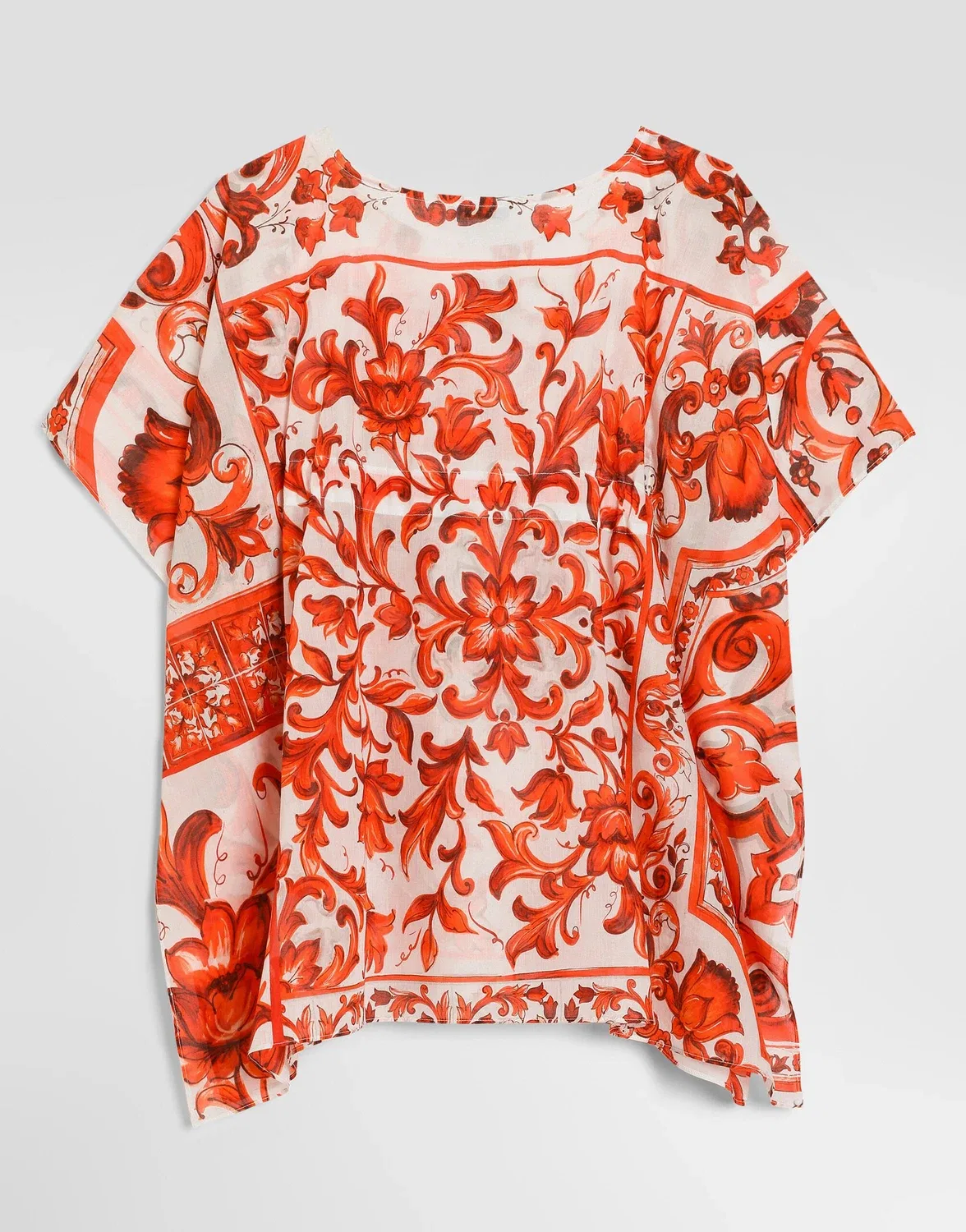 Батистовый кафтан с марокканским принтом (Майолика) Dolce & Gabbana, бежевый — фото 2