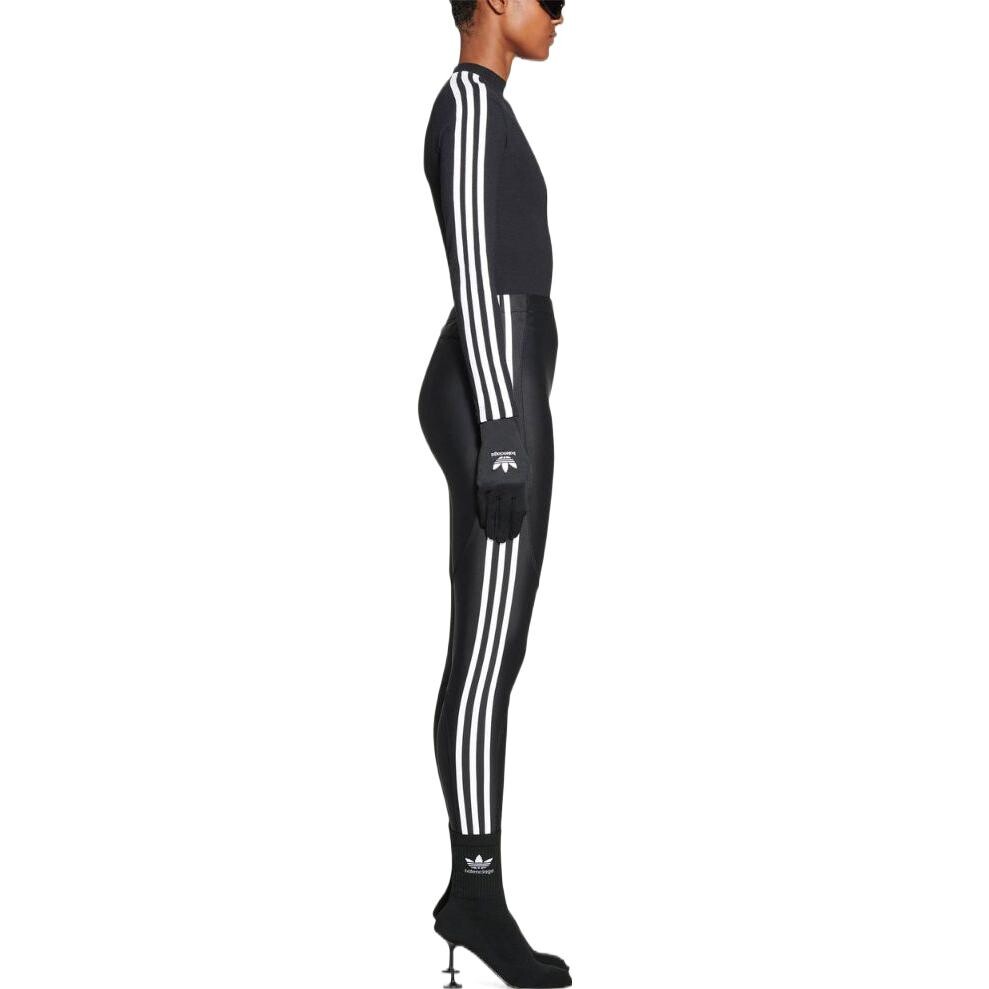Леггинсы женские Balenciaga x Adidas, черный / белый — фото 4