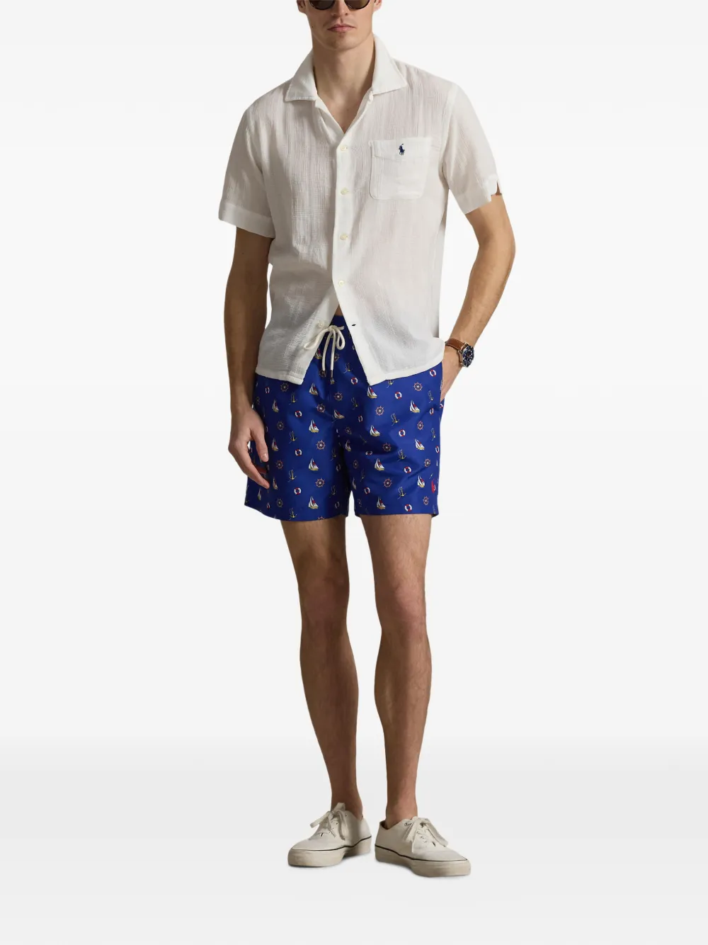 Рубашка с вышивкой на кармане Polo Ralph Lauren, белый — фото 2