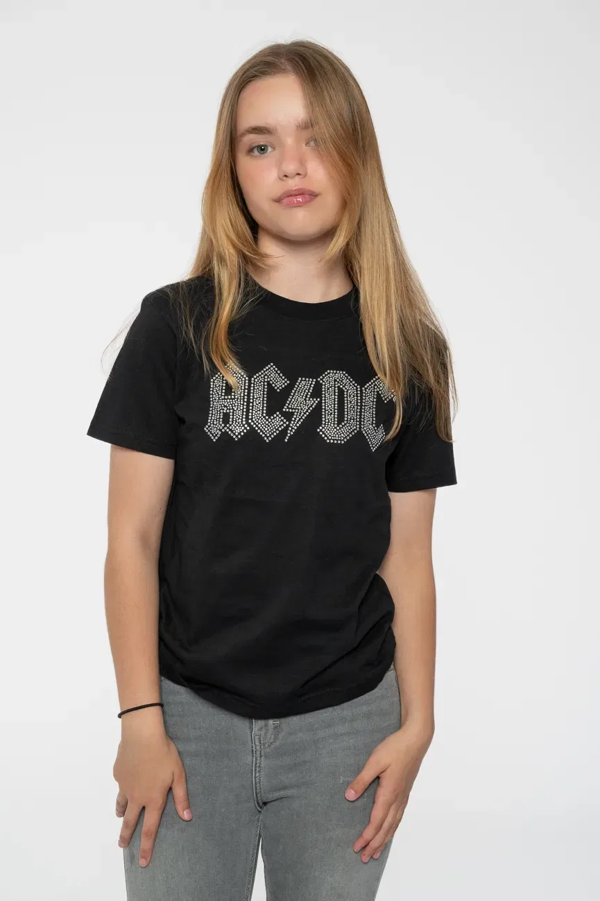 Детская футболка с логотипом AC/DC, черный