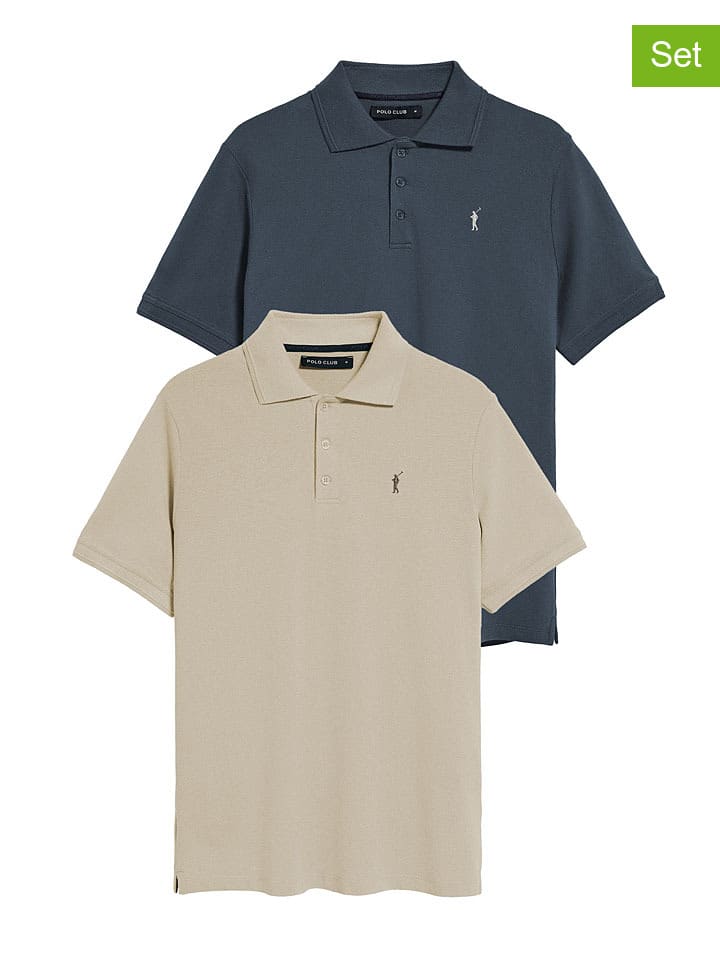 

Polo Club Комплект из 2 рубашек-поло бежево-серого цвета, Серый, Polo Club Комплект из 2 рубашек-поло бежево-серого цвета