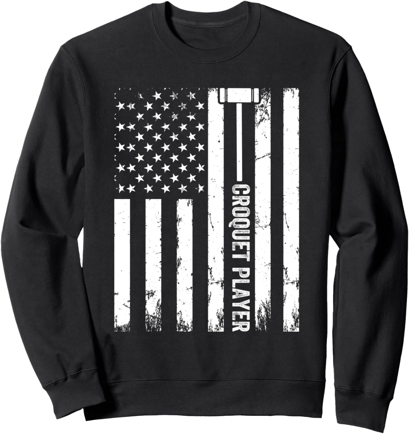 

Толстовка с изображением американского флага для игрока в крокет Croquet Designs, черный