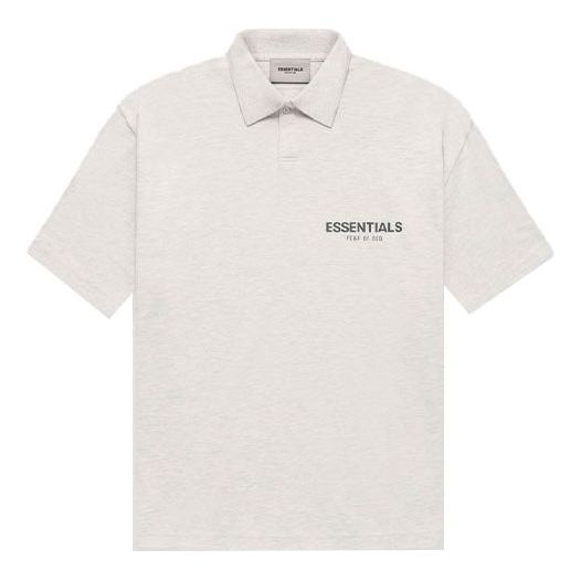 

Футболка fw21 polo shirt 'light heather oatmeal' Fear Of God Essentials, серый