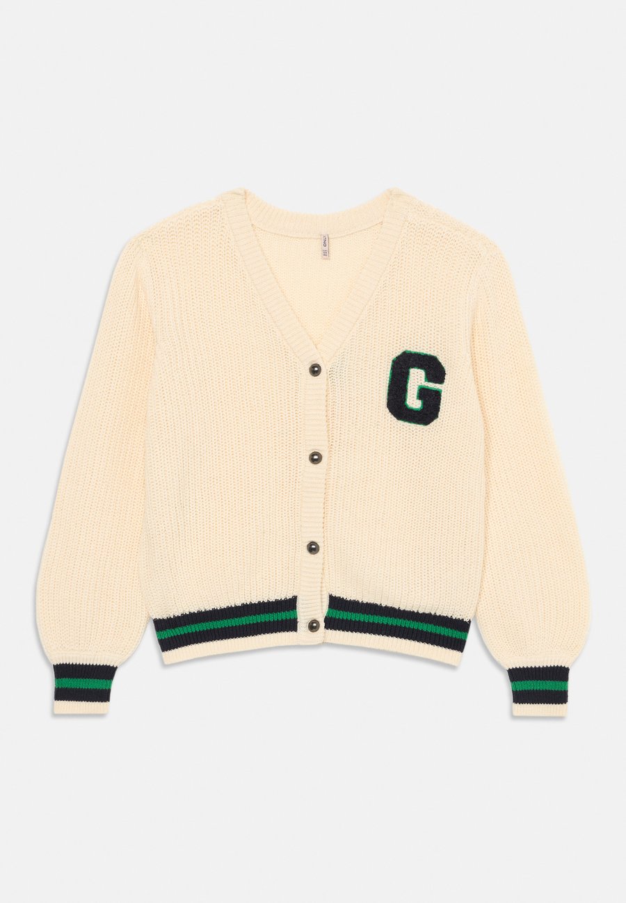 

Кардиган ONLY GIRLS KOGJANNY LIFE V NECK CARDIGAN, Antique White/Night Sky/Medium Green/Off-White