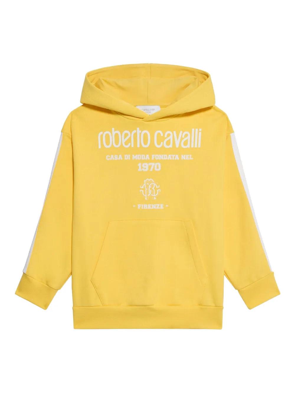 

Толстовка с логотипом и полосками на рукавах Roberto Cavalli, желтый