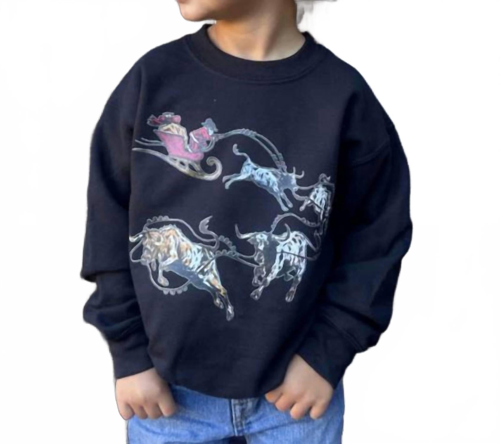 

Sterling Kreek Мини-свитер «Санта и перегон скота» черного цвета