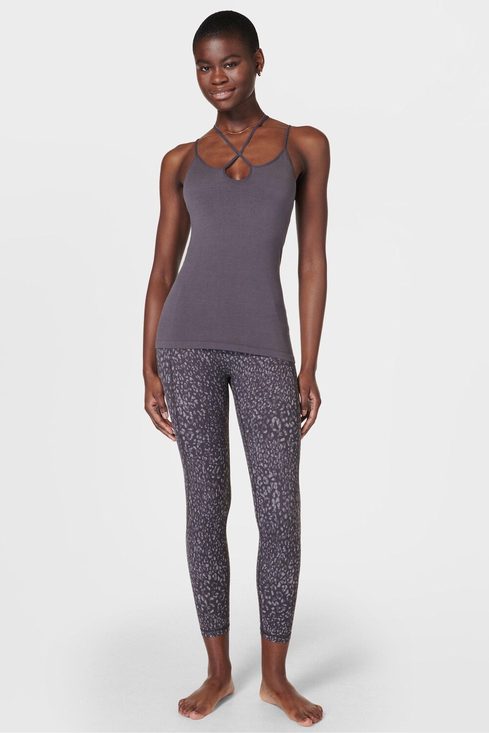 

Супермягкие ультралегкие леггинсы для йоги размером 7/8 Sweaty Betty, серый