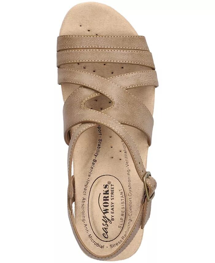 Женские сандалии Rosella Slip-Resistant Easy Street, коричневый/бежевый — фото 4