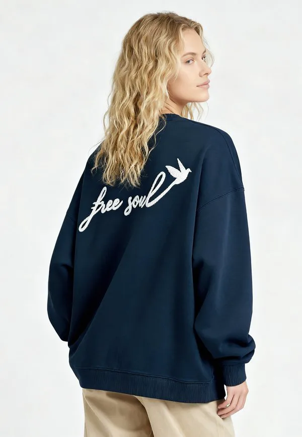 

Вышитая толстовка унисекс большого размера Mira Paris, Dark Blue, Синий, Вышитая толстовка унисекс большого размера Mira Paris, Dark Blue