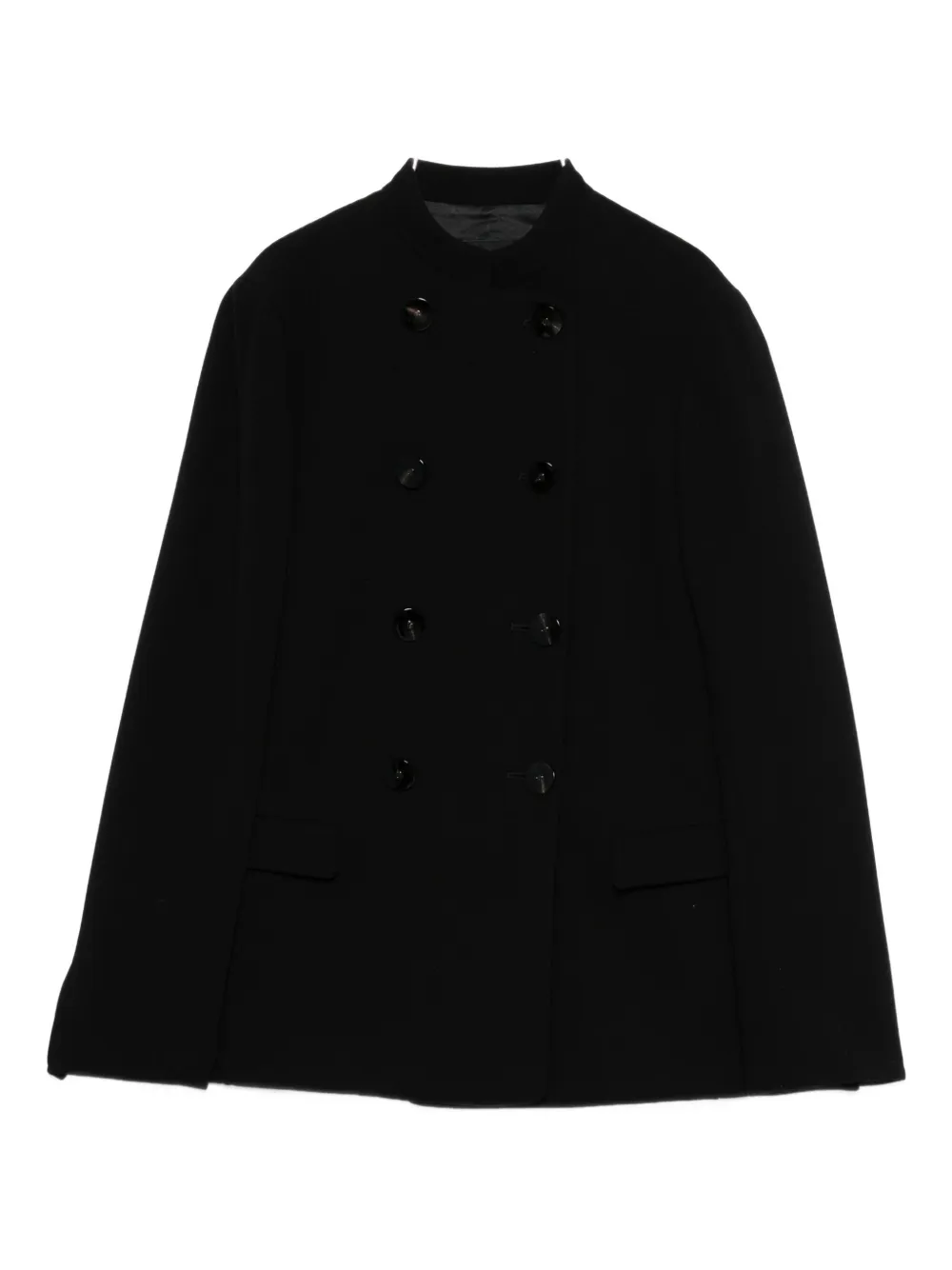 

Двубортный жакет с воротником-стойкой GIORGIO ARMANI, черный