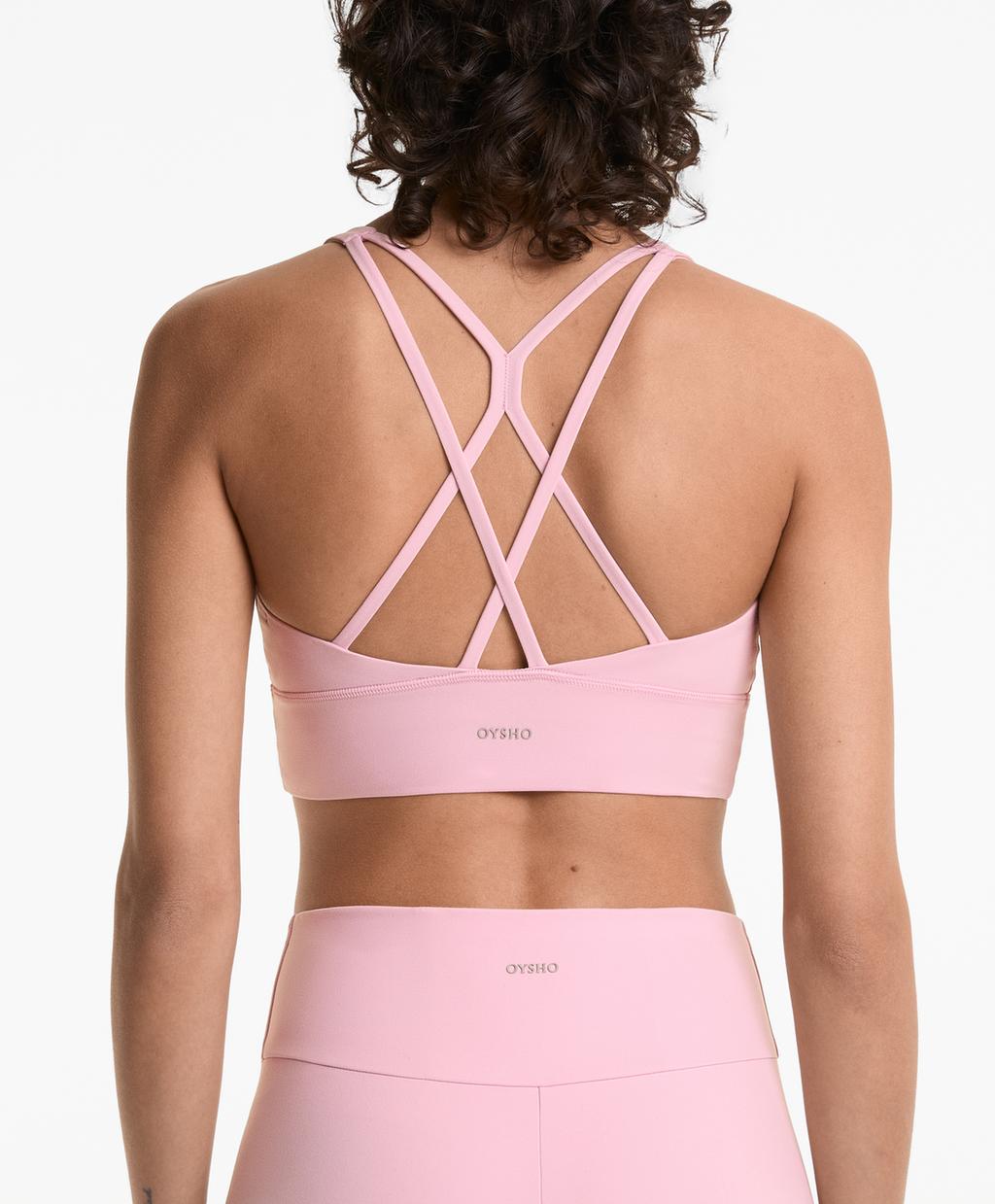 

Спортивный бюстгальтер comfortlux средней поддержки с чашечками Oysho, пастельно-розовый