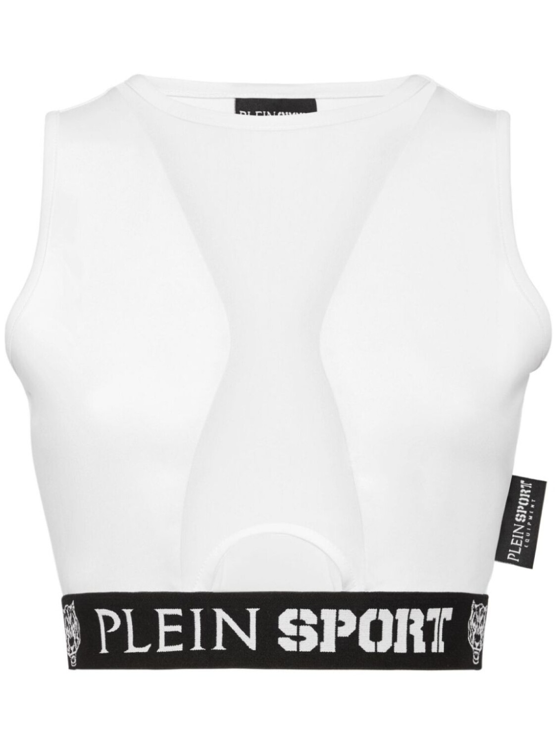 

Plein Sport укороченный топ с вырезами, белый