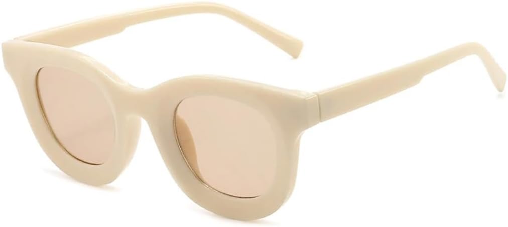 

Популярные модные круглые цветные женские солнцезащитные очки в стиле ретро, ​​модные желейные очки с защитой от УФ-излучения UV400 для мужчин UATXTAU, Beige Champagne