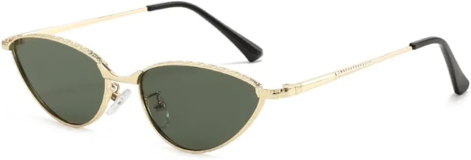 

Ретро-солнцезащитные очки «кошачий глаз» для женщин, модные серебристо-голубые градиентные очки, защита от УФ-излучения UV400 для мужчин UUPTTPL, Gold Green