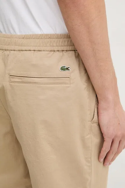 Шорты бавелняные с эластаном Lacoste, бежевый — фото 4
