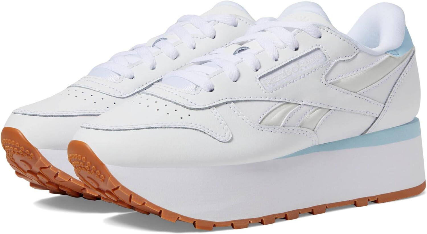 

Кроссовки Reebok Lifestyle Classic Leather Triple Lift, цвет White/White/Soft Blue
